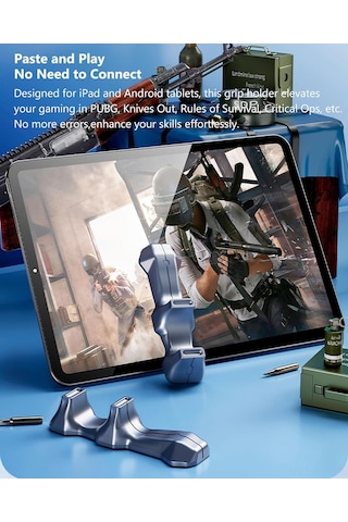 Mufunye Z24a Gri Renkli Silikon Oyun Tutucuları - Kaymazsız Tablet Ve Mobil Oyun El Tutucuları 2 Adet