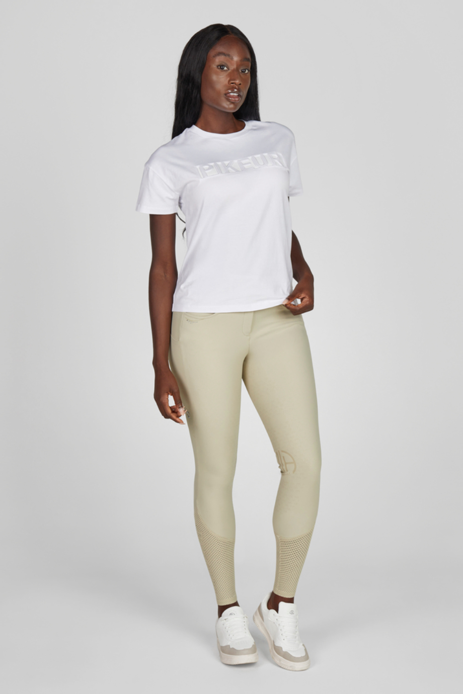 Pikeur Oversized Athleisure 1244 Lüks Günlük Kadın Tişört Beyaz