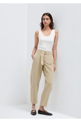 Mavi - Kemerli Bej Pantolon 1011183-70153 Bej