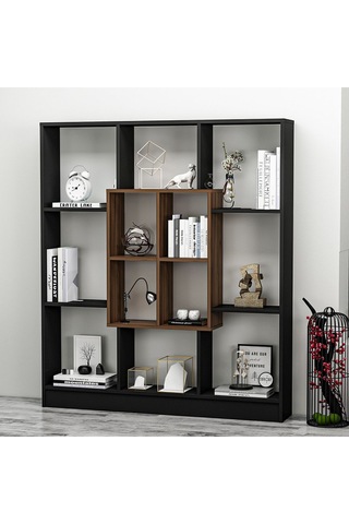 Mars Kitaplık - Siyah / Ceviz