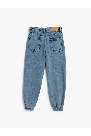 Koton Kot Pantolon Beli Ve Paçası Lastikli Pamuklu - Jegging Jean Koyu İndigo 5wkg40090ad Koyu İndigo