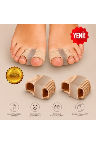 Ayak Baş Parmak Eğriliği Düzeltici Silikon Makaralı Bunyon Halluks Valgus Baş Parmak Koruyucu Silikon 2 Adet Kırmed
