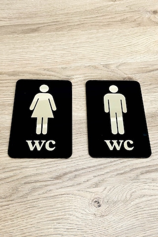 Klwc-mw52 - Dekoratif Wc Yönlendirme Tabelası - Kadın & Erkek 2'li