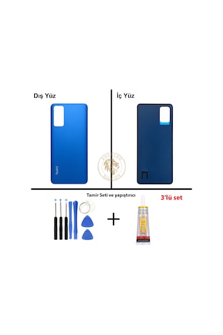 Xiaomi Redmi Note 11 Pro Alacakaranlık Mavisi Arka Pil Kapağı + Yapıştırıcı Ve Vida Seti Çok Renkli