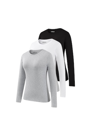 Kadın 3'lü Basic Uzun Kollu Tişört Body T-shirt Ekonomik Paket Çok Renkli Kadın 3'lü Basic Uzun Kollu Tişört Body T-shirt Ekonomik Paket Çok Renkli