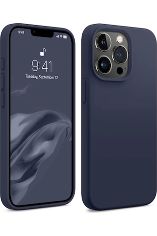 Bix Apple Uyumlu iPhone 16 Pro Silikon Kılıf Magsafe Güçlü Koruma Darbe Emici Gece Mavisi