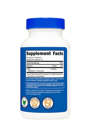 Magtein Magnesium L-threonate 2,000 Mg 90 Capsules