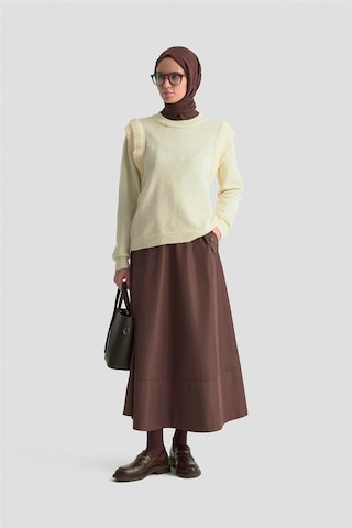 Armine Kolları Fırfırlı Kazak 25kd6012 Ekru Ekru