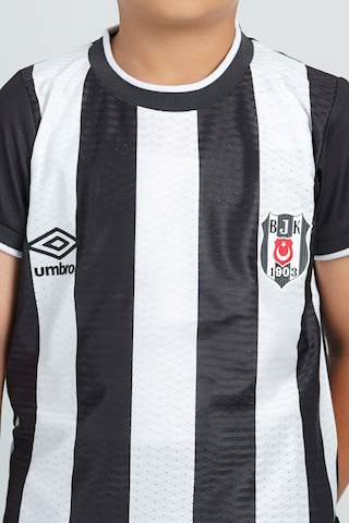 Beşiktaş Lisanslı Çocuk Çubuklu Umbro Forma Siyah - Beyaz