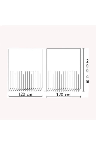 Zethome Jackline Banyo Duş Perdesi 0010 Bej Çift Kanat 2X120X200 Krem