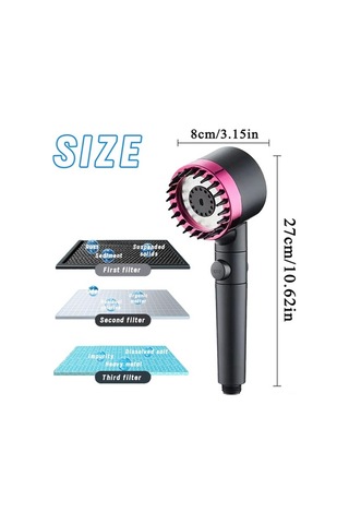 Besthome1 3 Modlu Siyah Duş Başlığı, 22 Şerit, Kesme, Tutucu Seti Diğer