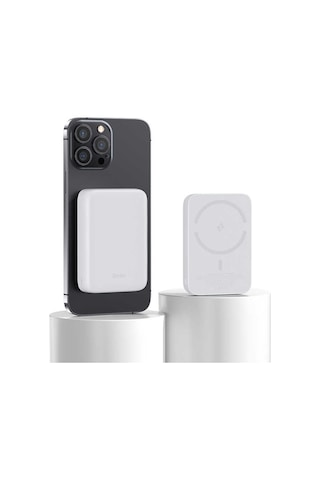 Benks MP03 10000 mAh Magsafe Magnetic Powerbank 10W Kablosuz Taşınabilir Hızlı Şarj Cihazı - ZORE-219875 Beyaz