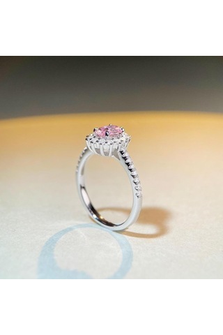 Tancise 925 Ayar 5 7 Pembe Parmak Kadın Ins Tarzı Basit Çok Yönlü Kar Tanesi Yüzük Yüksek Karbon Parmak Pembe