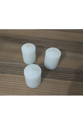 3'lü Kokusuz Bozkurt Silindir Mum 5 7cm Çok Renkli
