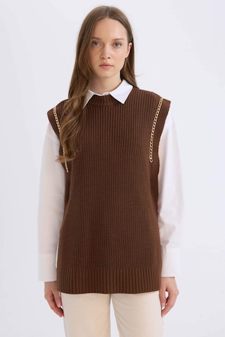 Defacto Yarım Balıkçı Yaka Basic Düz Yan Yırtmaçlı Süveter D5022ax24aubn585 Kahve