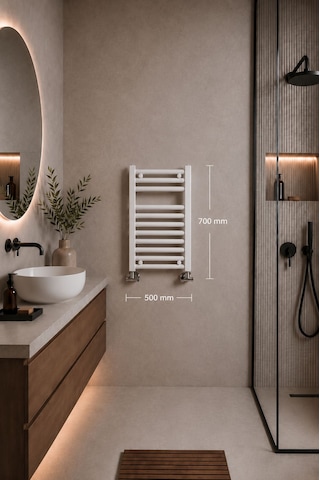 500X700 Beyaz Havlupan 10 Borulu Banyo Havlupanı