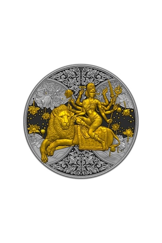 AgaKulche Durga Rutenyum 2023 Altın Kaplama Gümüş Sikke Coin