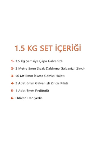 Tekne Ve Şişme Bot İçin Hazır Çapa Seti 1.5kg Şemsiye Çapalı