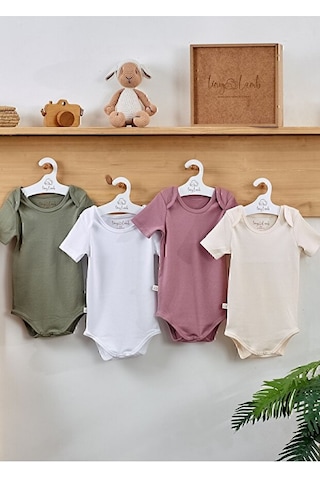 Tinylamb Softly Colors Kısa Kol Bebek Bodysuit Takımı - 4 Parça Çok Renkli