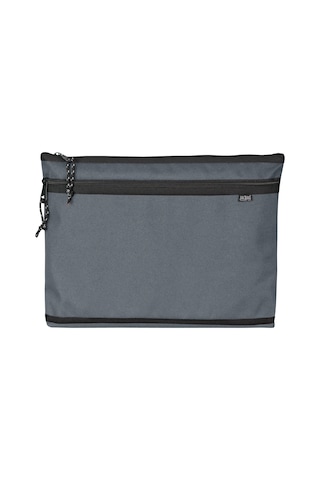 Jacbag Dual Zip Folder -iki Bölmeli Dosya Çanta A4 Dual Zip Folder-gri Tek Renk