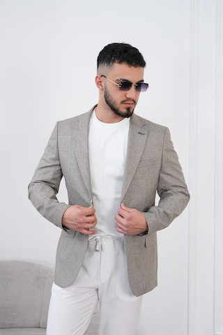 Dupont Classics Dupont Slim Fit Mono Yaka 6 Drop Çift Yırtmaç Keten Erkek Blazer Ceket - Nefes Alabilir Hafif Ceket Acı Kahverengi