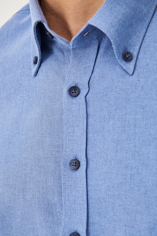 AC&Co / Altınyıldız Classics Slim Fit Dar Kesim Düğmeli Yaka Pamuklu Oxford Erkek Gömlek Koyu Mavi