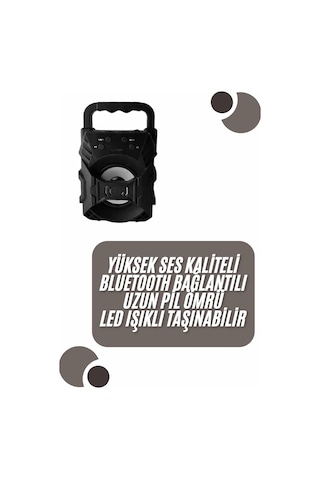 Kablosuz Bluetooth Hoparlör Ses Bombası Rgb Işıklı Taşınabilir Yüksek Ses Kaliteli -
