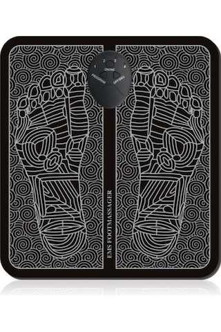 Padalink Ayak Tabanı Ems Akım Masaj Matı - 6 Mod 9 Seviye, Akıllı Otomatik Kapanma, Pilli, İç Çizgiler Stimülasyonu, Pu Deri Lacivert