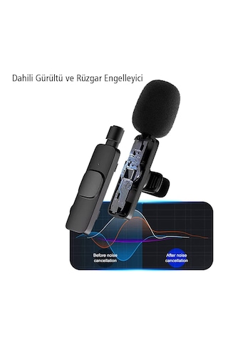 Magicvoice K8 Kablosuz Type-c Vlogger Yaka Mikrofonu Android-gopro-osmo Action-ıphone-Apple iPad Uyumlu