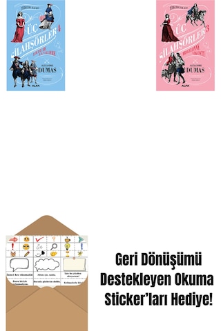 Üç Silahşörler 4 - Louise De La Valliere + Üç Silahşörler 3 - Bragelonne Vikontu + Okuma Sticker'ları