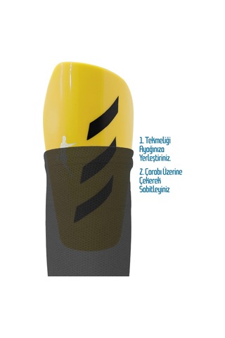 Pro Futbol Tekmeliği Çoraplı Çocuk Yetişkin Kaval Koruyucu Tekmelik Futbolcu Dizliği Sarı