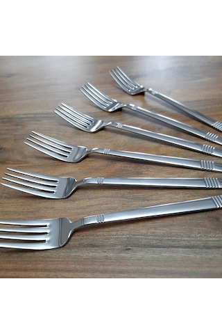 Kardelen 6 Adet Turkuaz Yemek Çatal gümüş