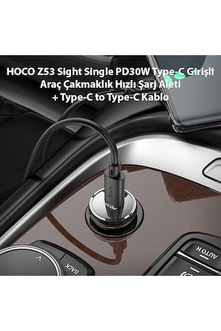 Hoco Z53 Pd30w Type-c Araç Hızlı Şarj Aleti + Type-c Kablo