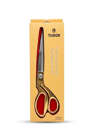 Tudor Profesyonel Terzi Makası 265mm Paslanmaz Çelik Altın Saplı