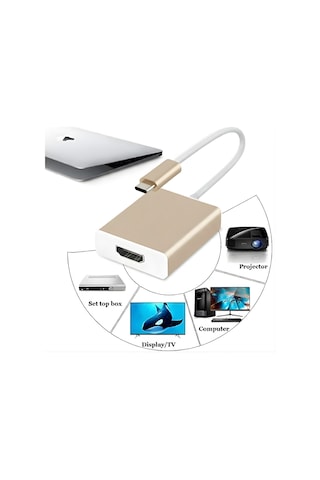 3.1 Type-c To Hdmı Adaptör Dönüştürücü 4k Monitör, Smart Tv, Projeksiyon Uyumlu