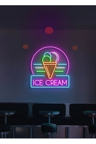Twins Led Ice Cream Yazılı Ve Şekilli Neon Tabela Çok Renkli Model:model:40713366 Çok Renkli