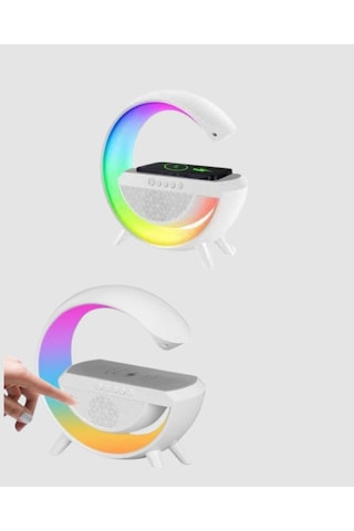 Bluetooth 5.0 Hoparlör Kablosuz Şarj, Rgb Gece Lambası Ve Fm Radyo - 15000