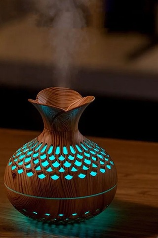 Yeni Nesil Dekoratif Çocuk Odası Ev Ofis Hava Nemlendirici Ahşap Görünümlü Nemlendirici 300ml