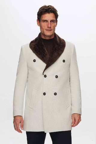 Ds Damat Regular Fit Bej Yakası Çıkartılabilir Kürklü Kaban 9HF08ORT10004 Bej