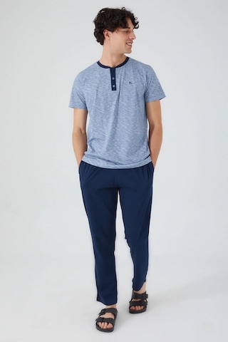 Arnetta 2532 Erkek Kısa Kol Pijama Takım Indigo Mavi Indigo - Mavi