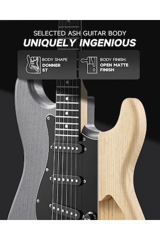 Donner Dst-80 St Elektro Gitar Seti Matton Black