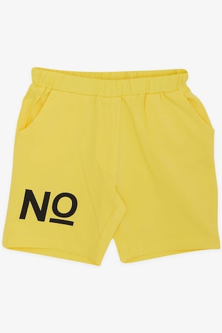 Macawı Kız Çocuk Şortlu Takım Rakam Baskılı 3-7 Yaş, Sarı Sarı