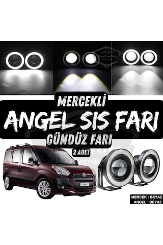 Fiat Doblo D3 2010-2015 Uyumlu Üniversal Mercekli Angel Sis Farı Metal Su Geçirmez 76 Mm Bey Halkalı Gündüz Farı Sis Farı 57693906