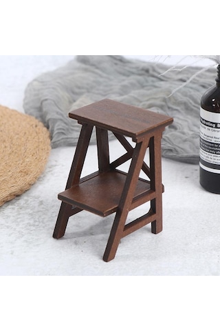 Jms Kahverengi Ev Ahşap Dekorasyon Sandalye Mini Raf Fotoğraf Sahne