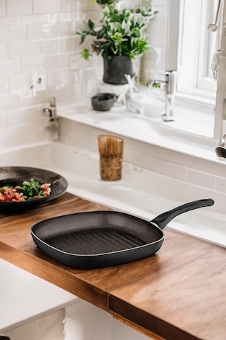 Ragnar Grill Izgara Tavası - 26 Cm Çizgili Yanmaz Yapışmaz Granit