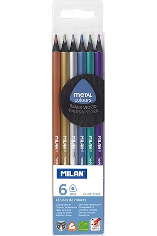 Mılan 7102306 Black Wood Metal Kuru Boya 6lı