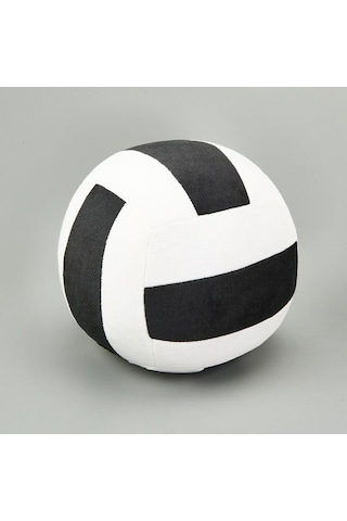 Evidea Soft Voleybol Topu Figürlü Yastık - Siyah / Beyaz - 20 Cm Siyah / Beyaz