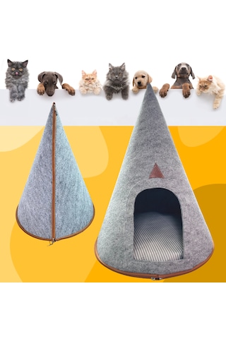 Beylini Kedi Evi Taşınabilir Dekoratif Çantalı Pet Evi 45x50