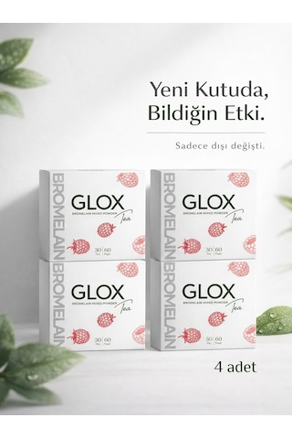 Glox Tea Bromelain Mixed Powder Tea Bromelain İçeren 4 Aylık Kullanım 240 Şase