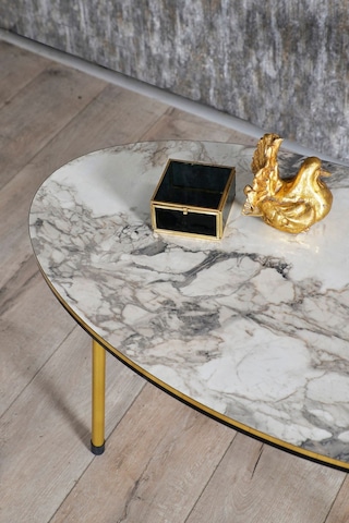 Orta Sehpa Elips Çift Gold Ceviz Tel Ayak Ceviz